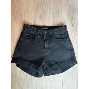 Momokrom black denim high waisted shorts size 4